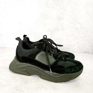 Topshop Shoes Womens 7 Running Sports Sneakers Trainer‎ Black Chunky Ugly